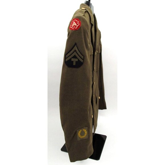 WWII US Army Air Corp Wool Jacket Olive 9th Army Utah Beach Northeast Europe 35L - Picture 9 of 15